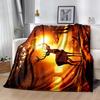 Deer Blanket Ultra-Soft Perfect for Chair Couch Sofa Four Seasons Universal Modern Style Gifts For Family Or Friends
