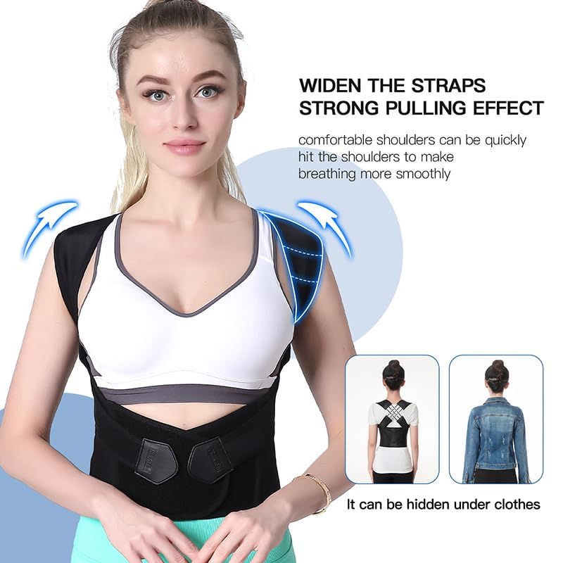Amazon Brand - Solimo X-Cross Posture Corrector Belt – Universal Size Shoulder & Back Support Belt | Back Straightener Brace for Spine & Body Pos