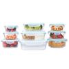 Glass Lunchbox Bento Box Divided Meal Prep Containers with Lids Stackable Reusable Food Storage Containers