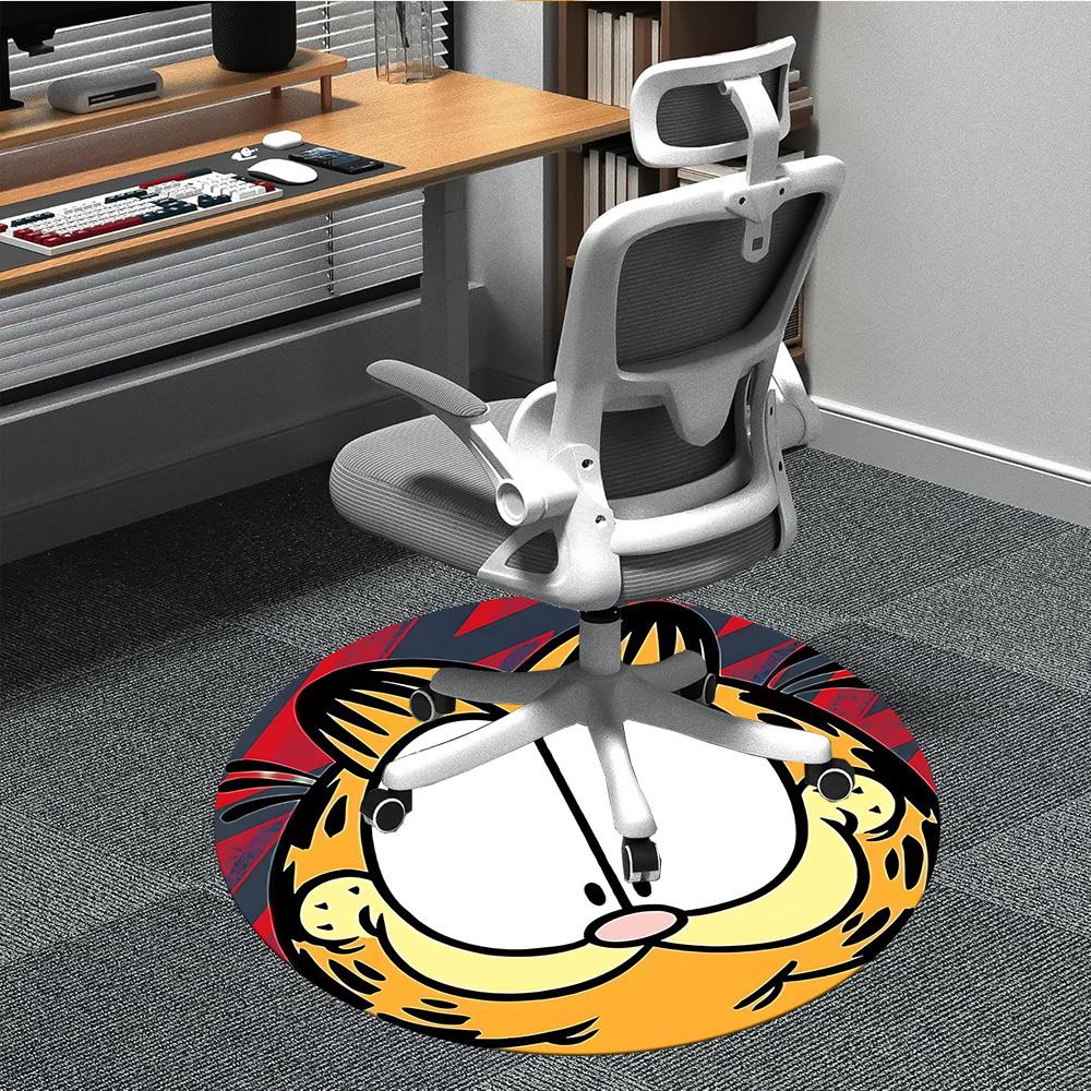 1pc Garfield Cat Office Round Area Rug, Bedroom Living Room Home Decor, Room Deco,  Offic a1016097 80cm by 80cm