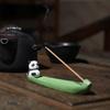 Boat Shape Incense Stick Burner Ash Catcher Incense Holder Aromatherapy Plate Resin Panda Figurine for Home Spa Decoration