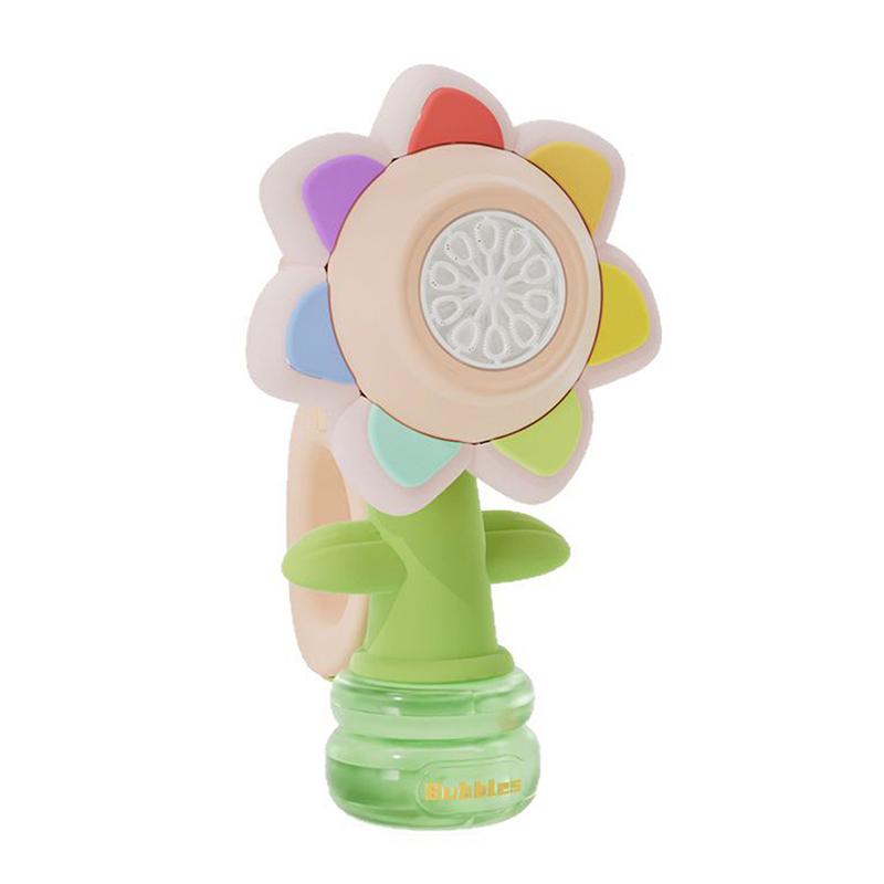 Bubble Machine Toy Electric Automatic Sunflower Shaking Head Adjustment Light Dancing One Key Bubble Maker Toy For Kids