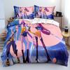 KPop Demon Hunters Themed Bedding Set Colorful Print Polyester Student Dormitory Bed Sheet Quilt Cover Kid Gift Home Textile