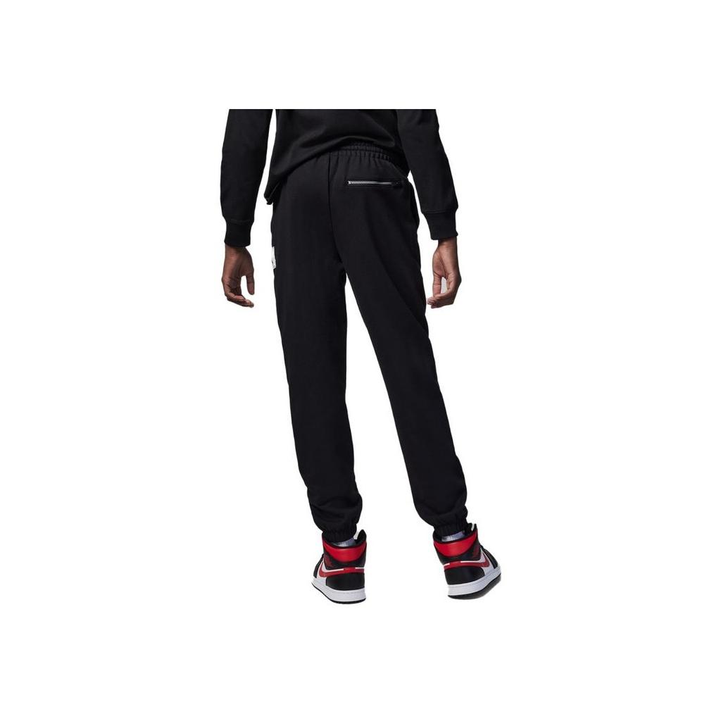 Jordan Logo Jednobarevné Krajkové Pletené Sportovní Kalhoty Dětské spodky Černá FJ9671-010