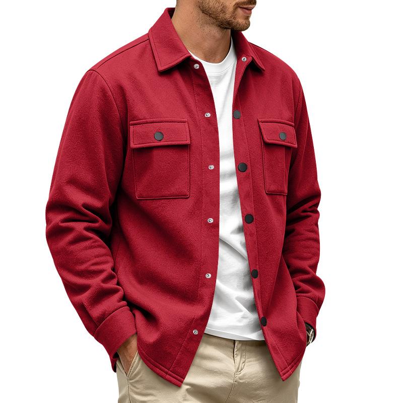 Men S Long Sleeve Knit Button Pocket Casual Jacket