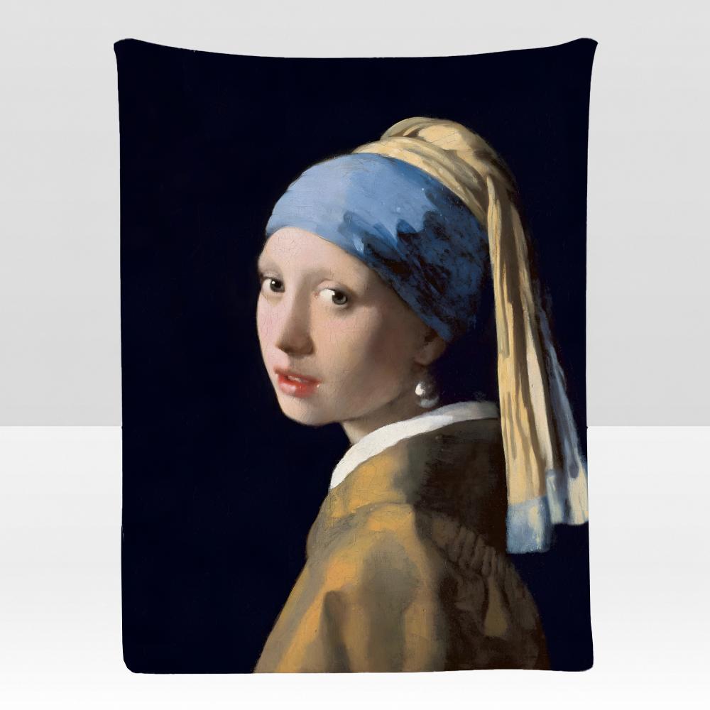 artist JJohannes VVermeer Throw Soft Flannel Blanket for Bed Bedroom Sofa Picnic Throw Skinfriendly Breathable Gift Cover