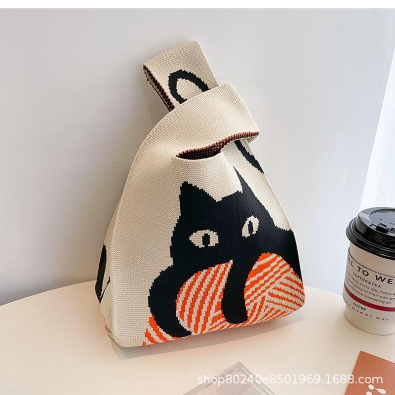 Holiday gift bag knitted bag Muse festival cute flowers to send staff handbag Korean version style gift knitted bag
