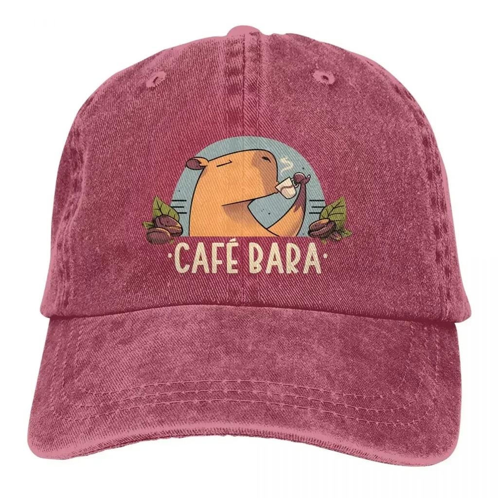 Cafebara Cute Coffee Capybara Baseball Caps Peaked Cap Capybara Sun Shade Hats for Unisex