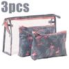 Large Capacity Transparent Pvc Three Piece Storage Bag, Portable Waterproof And Dustproof Travel Set, Toiletries And Makeup Bag