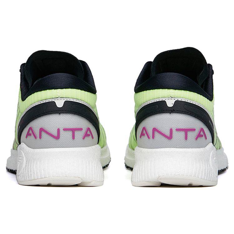 Anta Chaussures de Running Professionnelles Marathon Durables Coupe Basse Homme Baskets Vert Noir Blanc 112225562-1