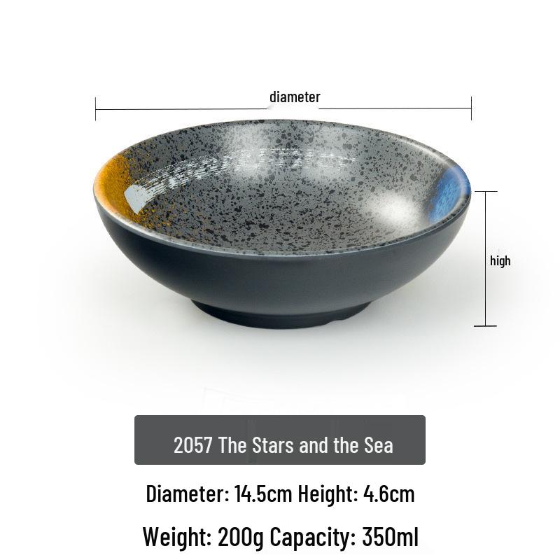 Melamine Japanese Style Tableware: Small Bowls, Plates, Spoons, Cups, Condiment Dishes, Soup Bowls, Rice Bowls for Hot Pot Restaurants.