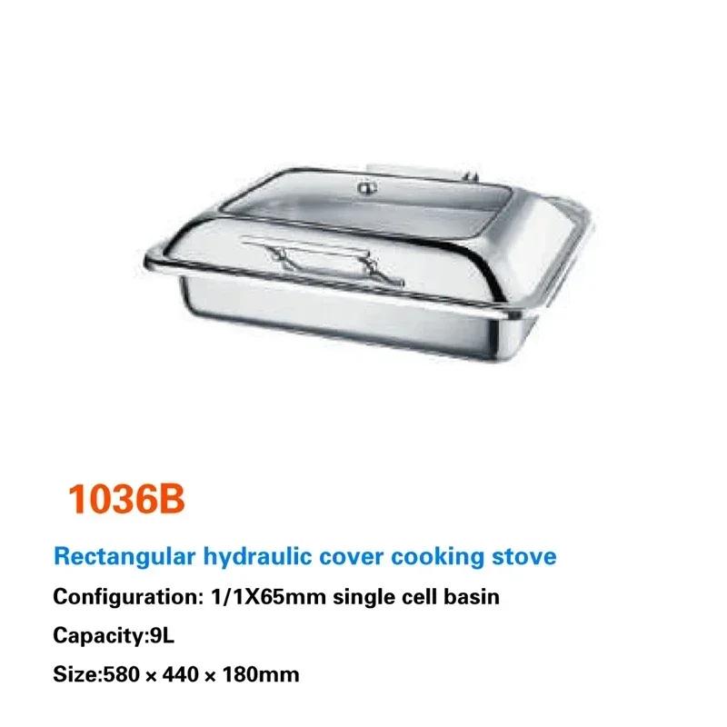 Buffet-Speisenwärmer Kommerzielles Buffet-Chaffing-Dish Luxus für Hotel Hydraulischer Buffetherd Hotpot Edelstahlgeschirr Royal