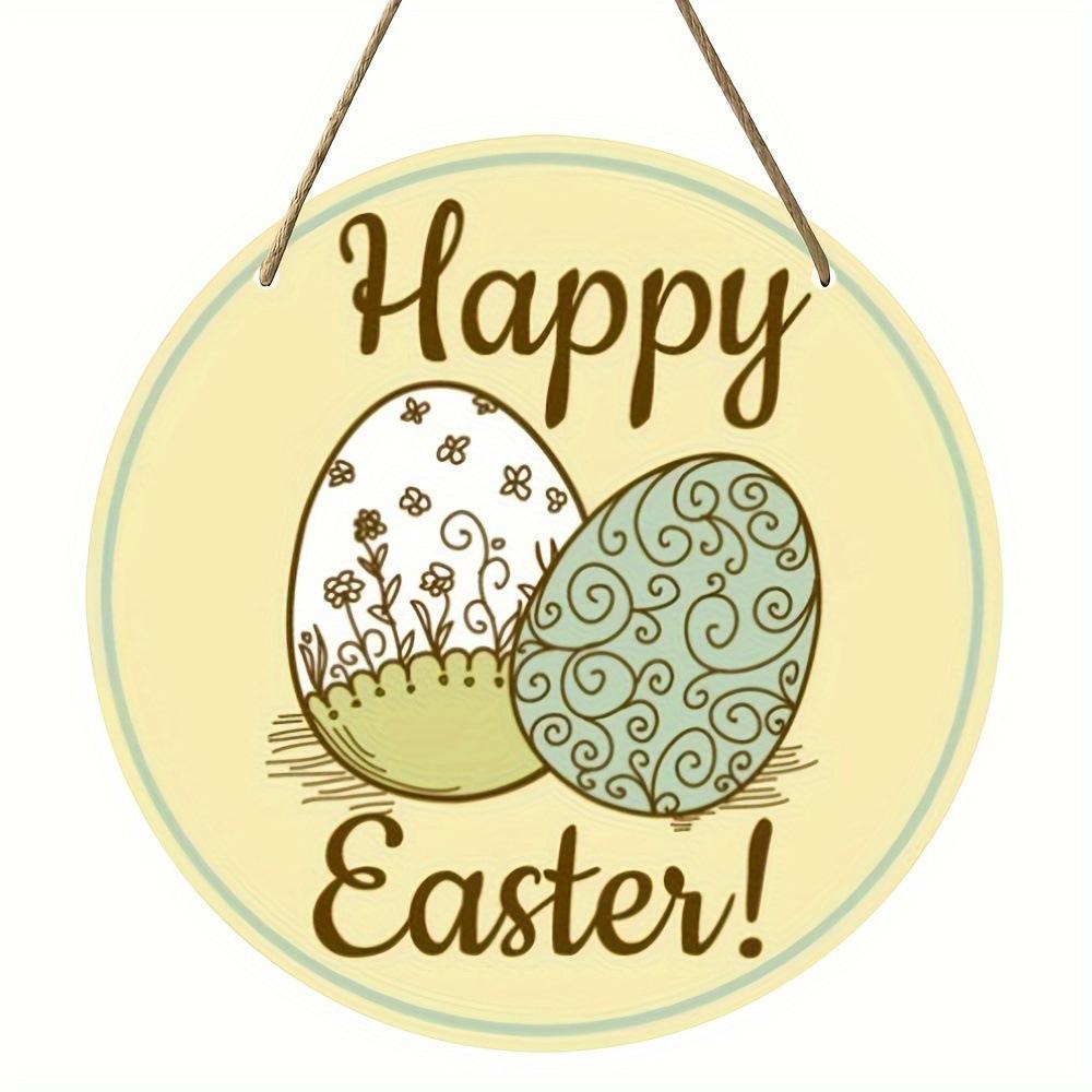 

2D Плоский 20*20см, Пасхальное украшение для дома, Пасхальное Счастливое Яйцо Деревянный Логотип, для Дома, Кухни, Сада, Спальни, Декора для Бара. 20*20cm
