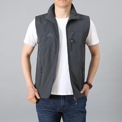 Herren-Arbeitsweste für Frühling und Herbst, dünnes Design, Camisole-Jacke, Outdoor-Angeln, Fotografie, Freizeitweste