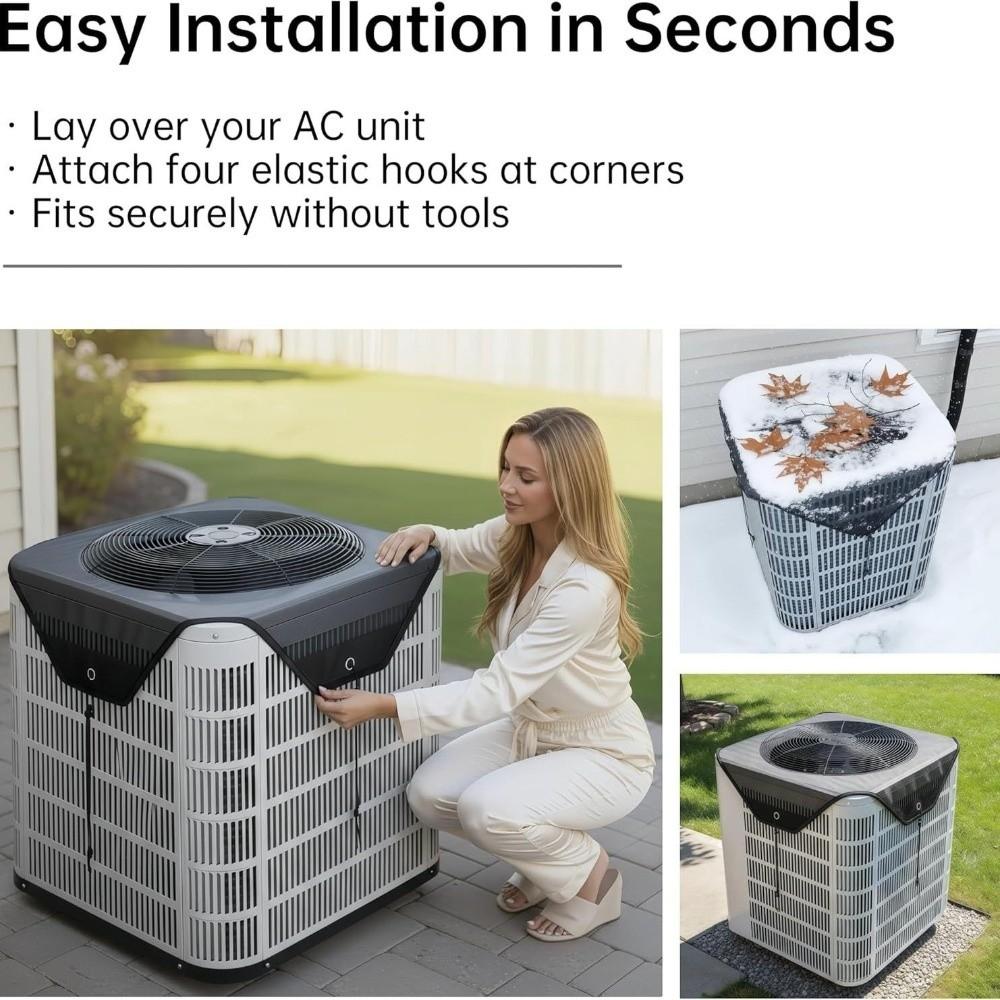 Secure Fit AC Cover Breathable Air Conditioner Protector Professional Outdoor AC Cover Outdoor Use