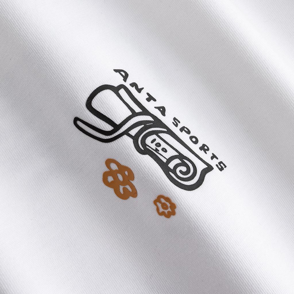 Anta Lifestyle Series Short Sleeve Knitted Shirt Summer T-Shirt Unisex tops Snow-White 972628112-5