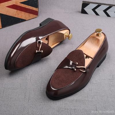Mode Luxus Modedesigner Neue Herren Wildleder Metall Business Schuhe Männlich Hochzeitskleid Abschlussball Homecoming Oxford Schuhe Größe 38-44