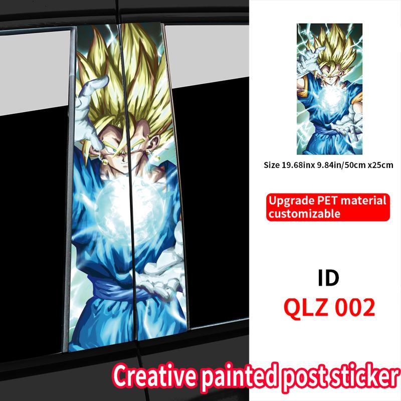 Anime Son Goku Car Stickers Car B-pillar Vinyl Decals Waterproof Auto Center Pillar Sticker Cover Scratches Vehicle Decor Decal