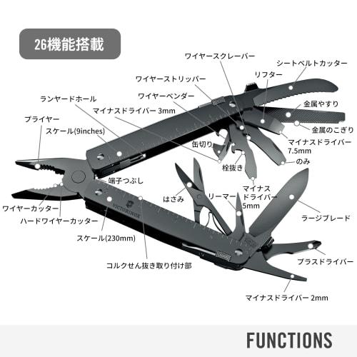 VICTORINOX Swiss Tool MXBS Black with Nylon Case, Swiss Army Knife, Multi-Function Knife, DIY Pliers, Swiss-Made Multi-Tool with 26 Locking Functions,