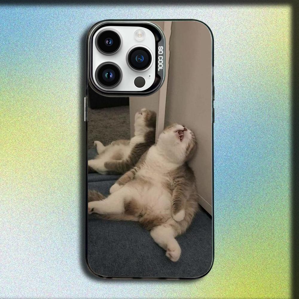Cute Black Cat Peeking Pattern Design Protective Cover for iPhone 17 16 15 14 13 12 11 16E Series Pro Max Plus