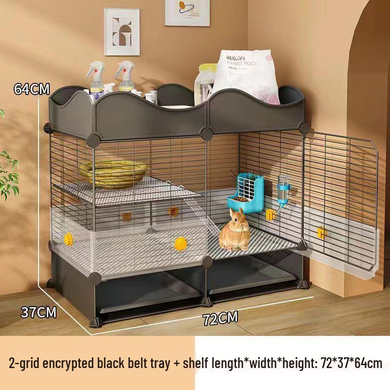Large Indoor Rabbit Cage with Toilet, Splash-Proof and Secure for Guinea Pigs and Dwarf Rabbits
