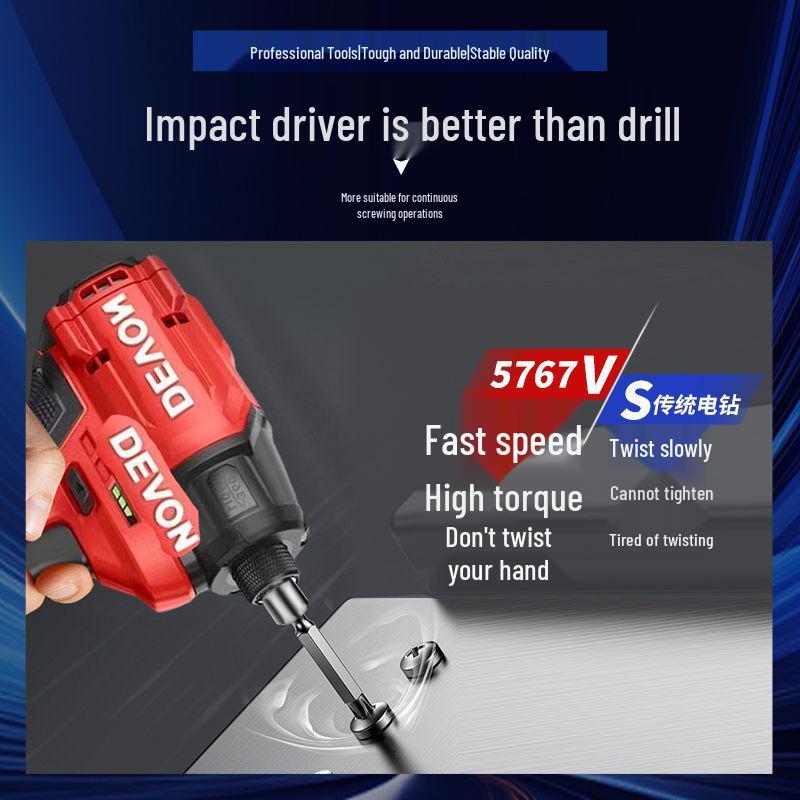 Powerful Wireless Brushless Impact Driver Hand Drill