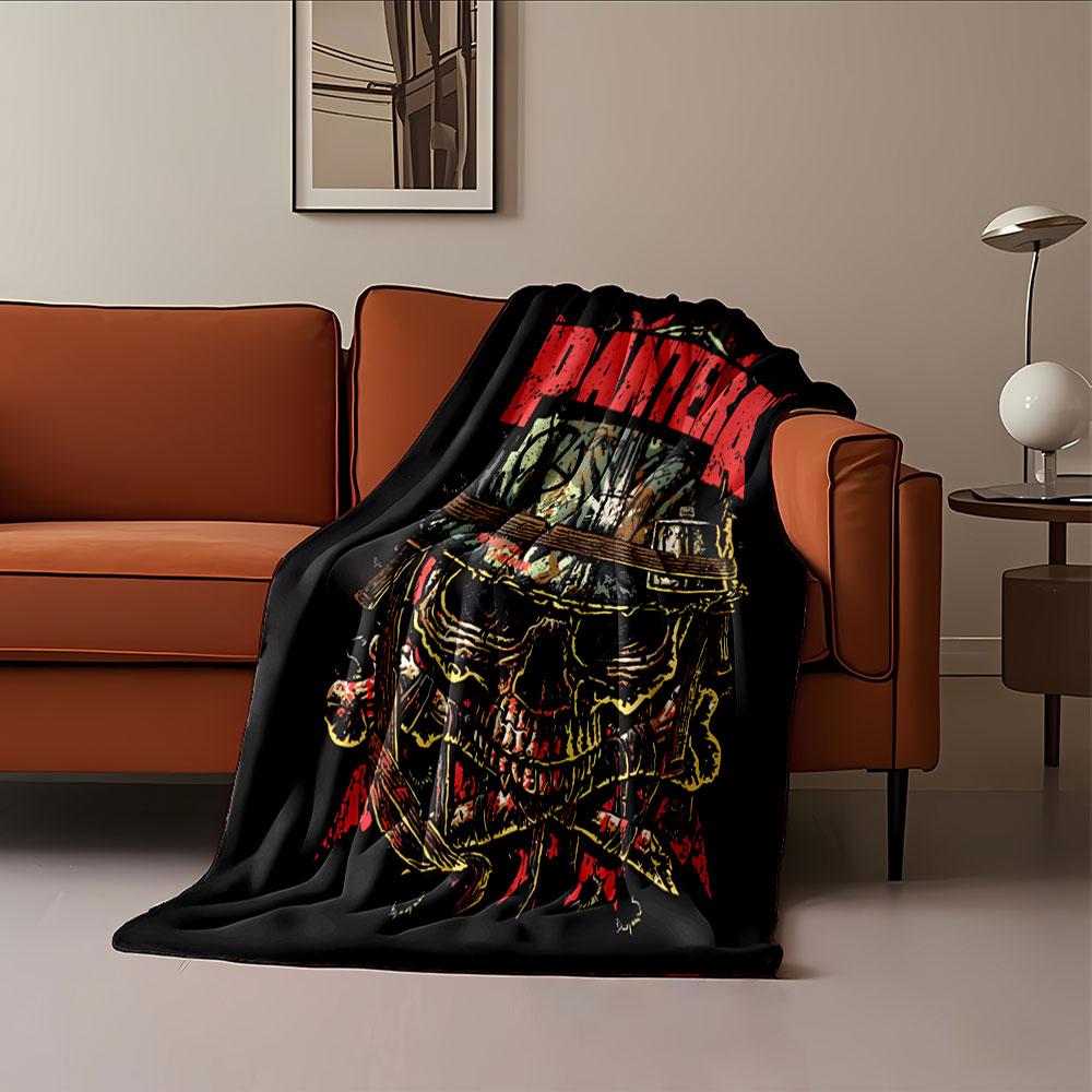 Pantera Skull Helmet Design for all seasons blanket lunch break throw gift