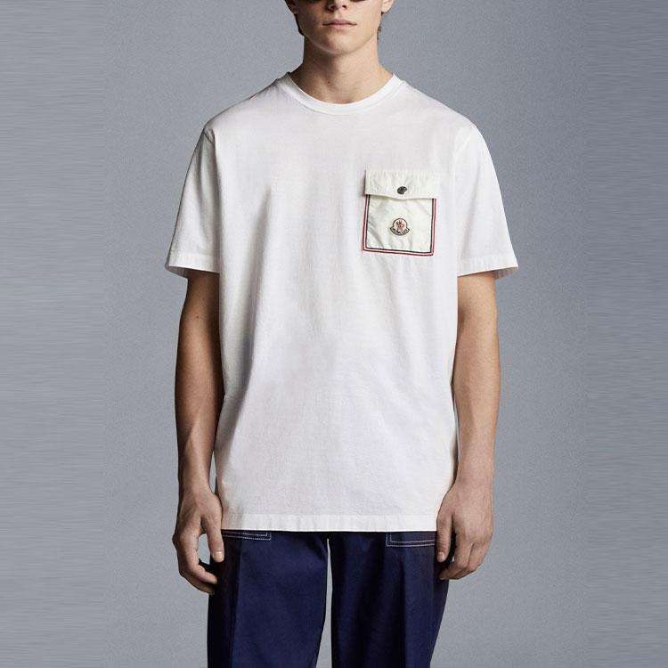 Moncler SS22 T-Shirts Men's White Crew Neck Moderate H10918C000488390Y001
