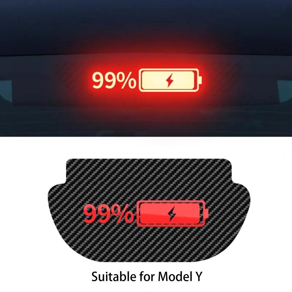 For Tesla Model 3 Highland Car High Mounted Taillight Brake Lamp Car Brake Projection Board PVC Tail Light Emblem Stickers Amagi