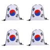 Pack Of 4 Durable Polyester Drawstring Bags With Tournament Flags Football Fan Gift For Party Favors And Sports Event