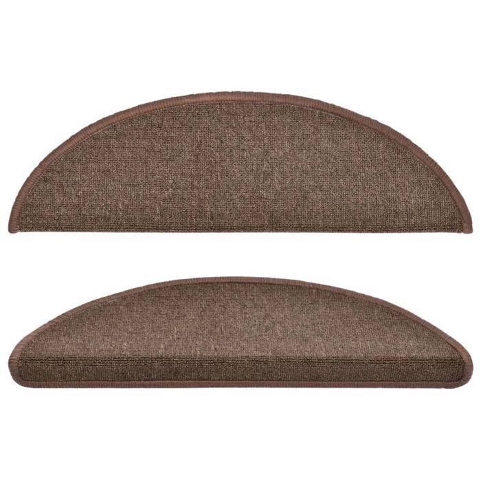 VidaXL Stair Treads 15 Pieces 56 X 17 X 3 Cm Coffee Brown Semicircular 133880