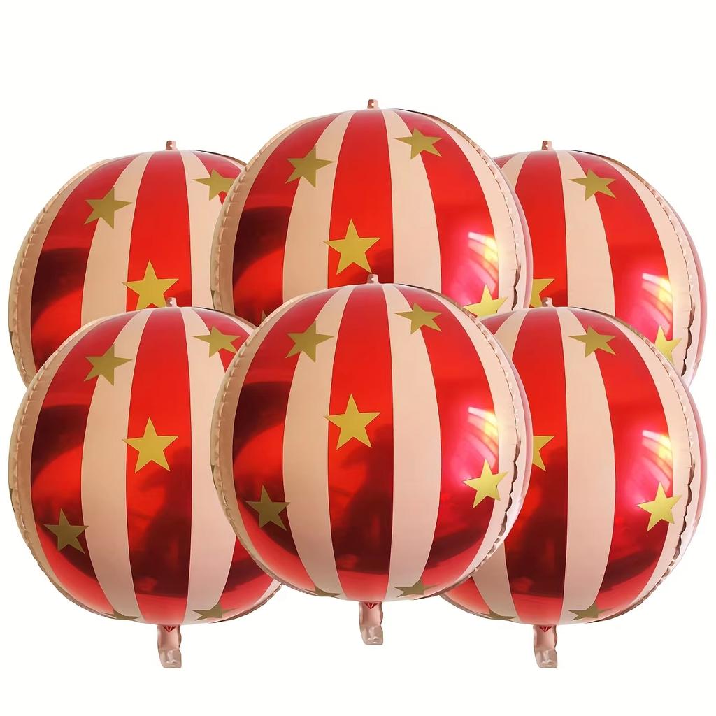 22 Inch 4D Striped Star Aluminum Film Balloon Ktv Mall Home School Decoration Diy Circus Party Supplies Kids Photo Booth Props