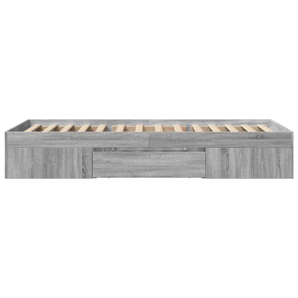 Bed Frame Gray Sonoma 75x190 cm Particleboard