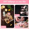 Faccito Pink 50 Sets 6" Bow Cake Pop Sticks DIY Coquette Themed Dessert Decorations for Candy, Lollipop, Cupcake Toppers, Party Decor for Baby