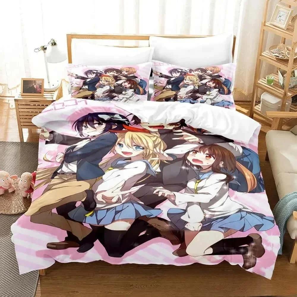 3D Print Anime Nisekoi False Love Bedding Set Boys Girls Twin Queen King Size Duvet Cover Pillowcase Bed Boys Adult Home Textile