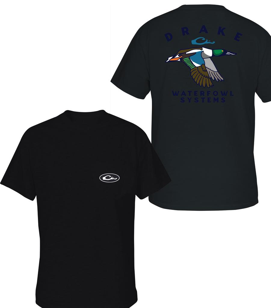 Drake Waterfowl Old School Camo Tričko Pánské Ležérní Čistá Bavlna Volné Nadměrná Velikost Velká Velikost Sportovní Rybářské Tričko