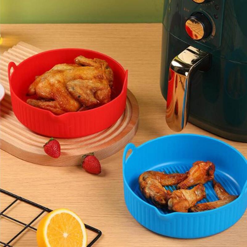 Reusable Air Fryer Liner Food-Grade Silicone Air Fryer Accessories Round Shaped 3 Colors Choose for Air Fryers Use