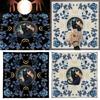 Blumenkatzenmuster Tarot-Tischdecke Astrologie Hexerei Decktuch Wanddekoration