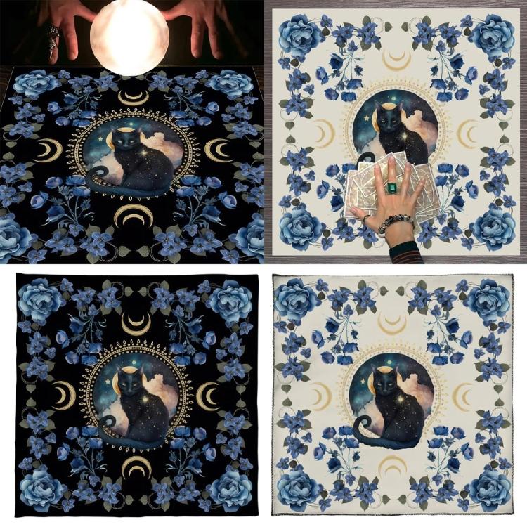Blumenkatzenmuster Tarot-Tischdecke Astrologie Hexerei Decktuch Wanddekoration