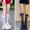 Summer Lace Streamer Bow Calf Socks Jk Lolita Versatile New Medium Tube Socks Student Women's Socks Breathable Socks