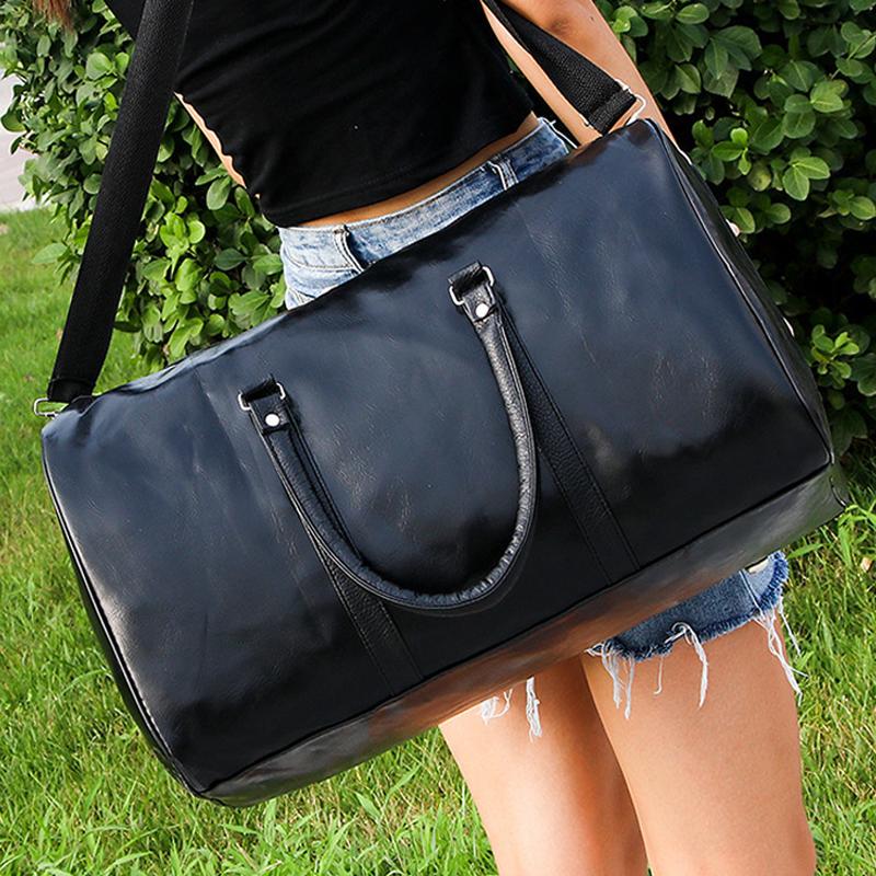 Pu Travel Bag Large-capacity Cylindrical Sports Fitness Bag Business Leisure Short-distance Business Trip Luggage Bag