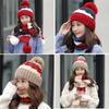 Hat Women's Autumn and Winter Thickened Knitted Warm Hat Scarf Windproof Winter Cycling Ear Protection Wool Hat Versatile