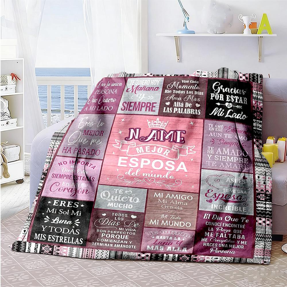 Ladies Personalized Name Blanket Throw Customizable Blanket Durable Comfort Versatile for Office Chair Seaside Office Bedding for All Occasions