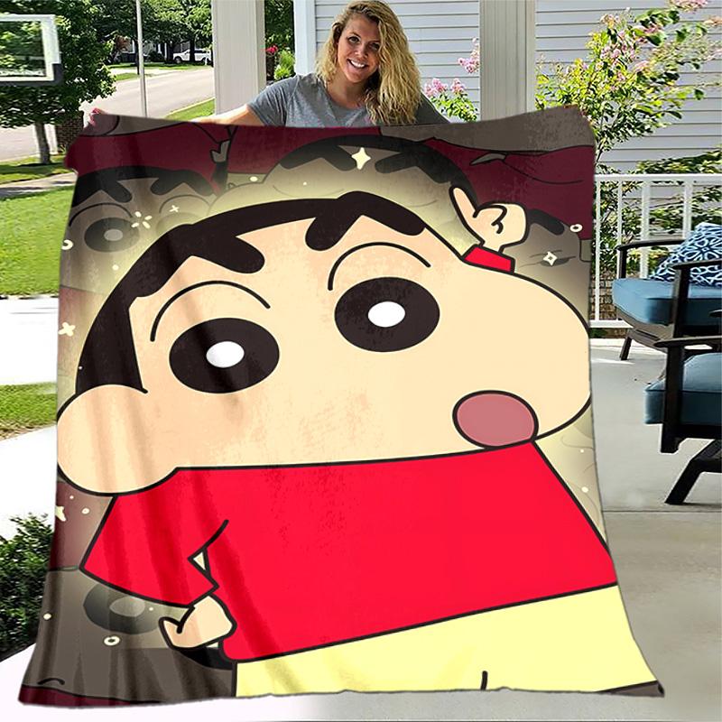 1pc Blanket - Crayon Shin-chan Print Design, Lightweight Blanket for Sofa, Bed- Soft &Warm, Gift for All Seasons