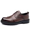 FashionBrand Men's Dress Shoes Fashion Genuine Leather Men Business Flat Shoes Black Breathable Men Formal Office Working Shoes