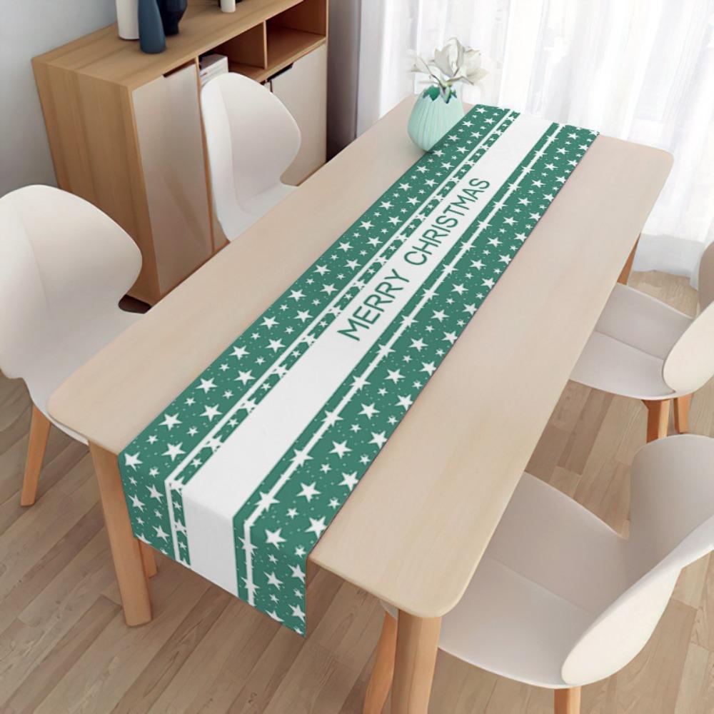 

2 шт. Рождественская декоративная скатерть для подарков на праздники, длинная скатерть для дома, подставка под приборы, льняной флаг для стола 33 * 150cm
