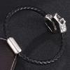 Punk Skeleton Men Leather Bracelets Bangles Black Braid Rop Man Jewelry Wristband