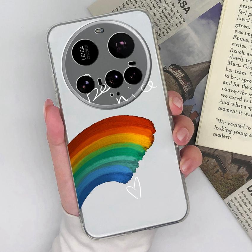 Phone Case For Xiaomi 15T 15 Ultra Mi 10 11 12 Beautiful Rainbow Patterns Transparent TPU Anti Slip Protective Soft Back Cover For Xiaomi Housing Capa