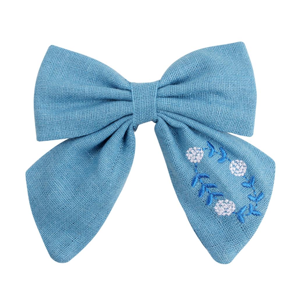 Embroidered Hair Clips Solid Flower Hairpins For Baby Girls Children Boutique Barrettes Handmade Hairgrips Kids Hair Accessories