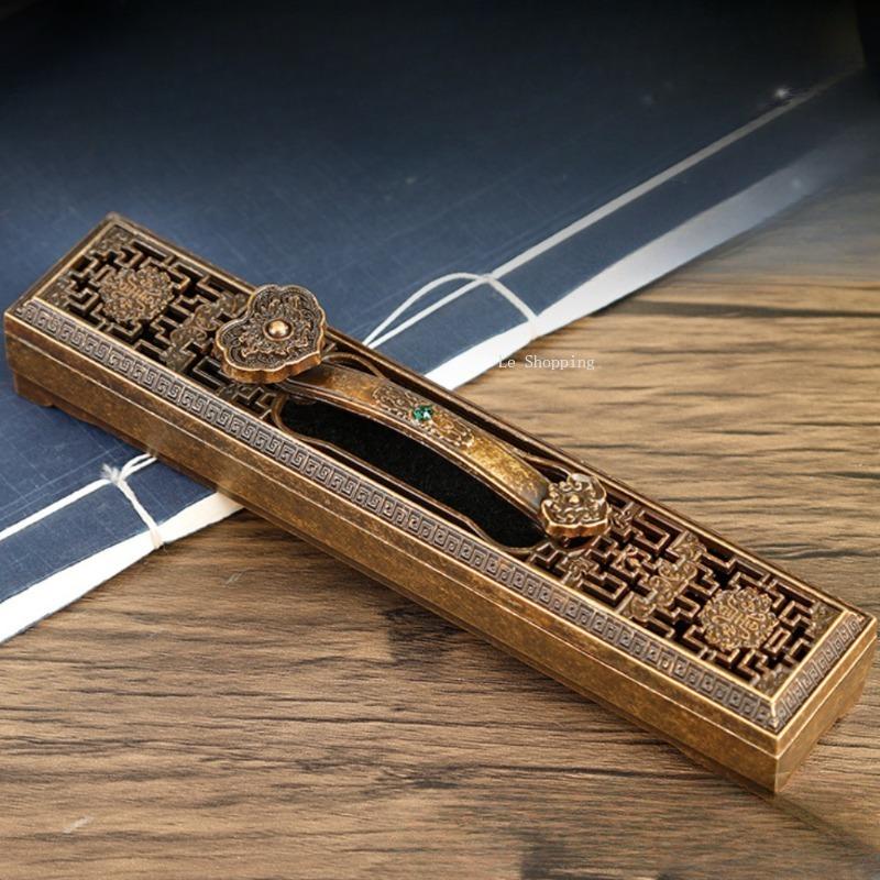 Vintage Stick Incense Buner Alloy Sleeping Incense Box Home Indoor Living Room Bedroom Tea Room Decoration Aromatherapy Tool